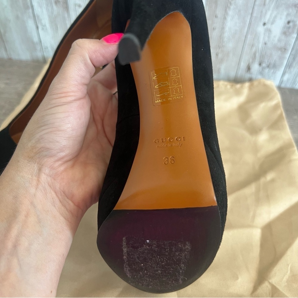Gucci Black Suede Women's Heels 36 - Picture 7 of 7